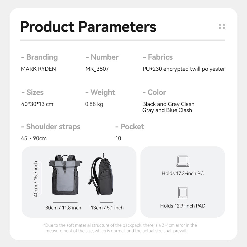 Mark Ryden Dynapack sleek multi-compartment laptop bag anti-theft travel