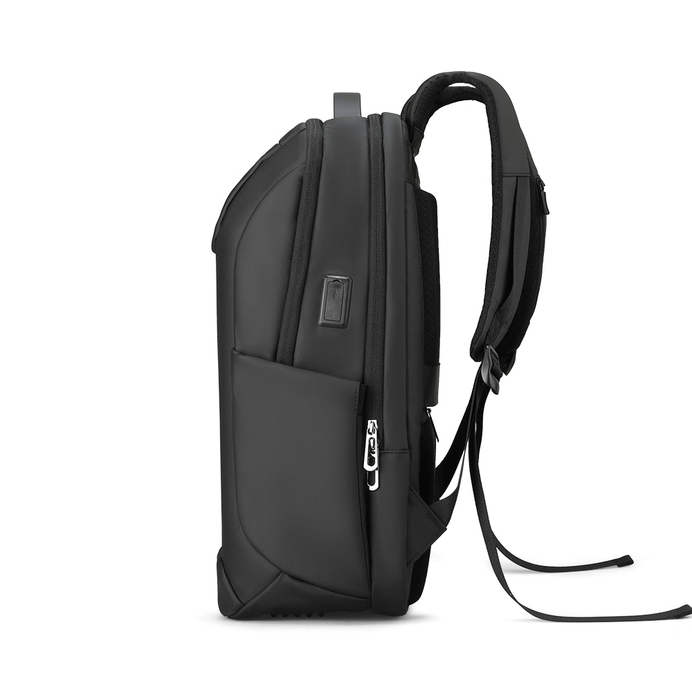 Stylish black waterproof backpack with multiple compartments - MarkRyden travel bag