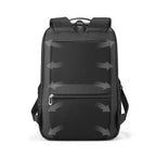 Markryden stylish black leather waterproof backpack with USB port & mesh compartments