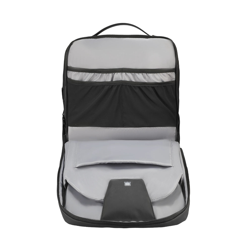 MARKRYDEN stylish leather waterproof backpack interior with multiple compartments