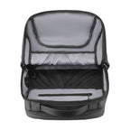 MarkRyden stylish black leather waterproof backpack interior with multiple compartments