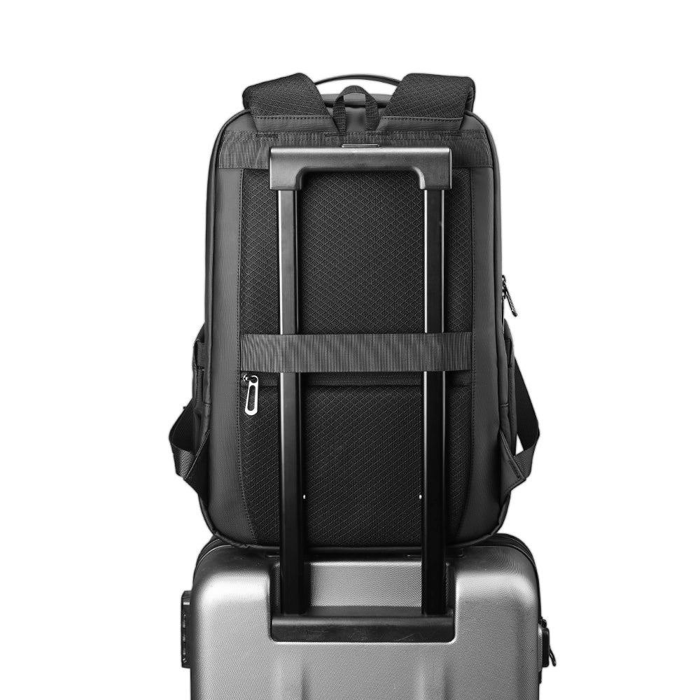 MARKRYDEN stylish leather waterproof backpack with USB port