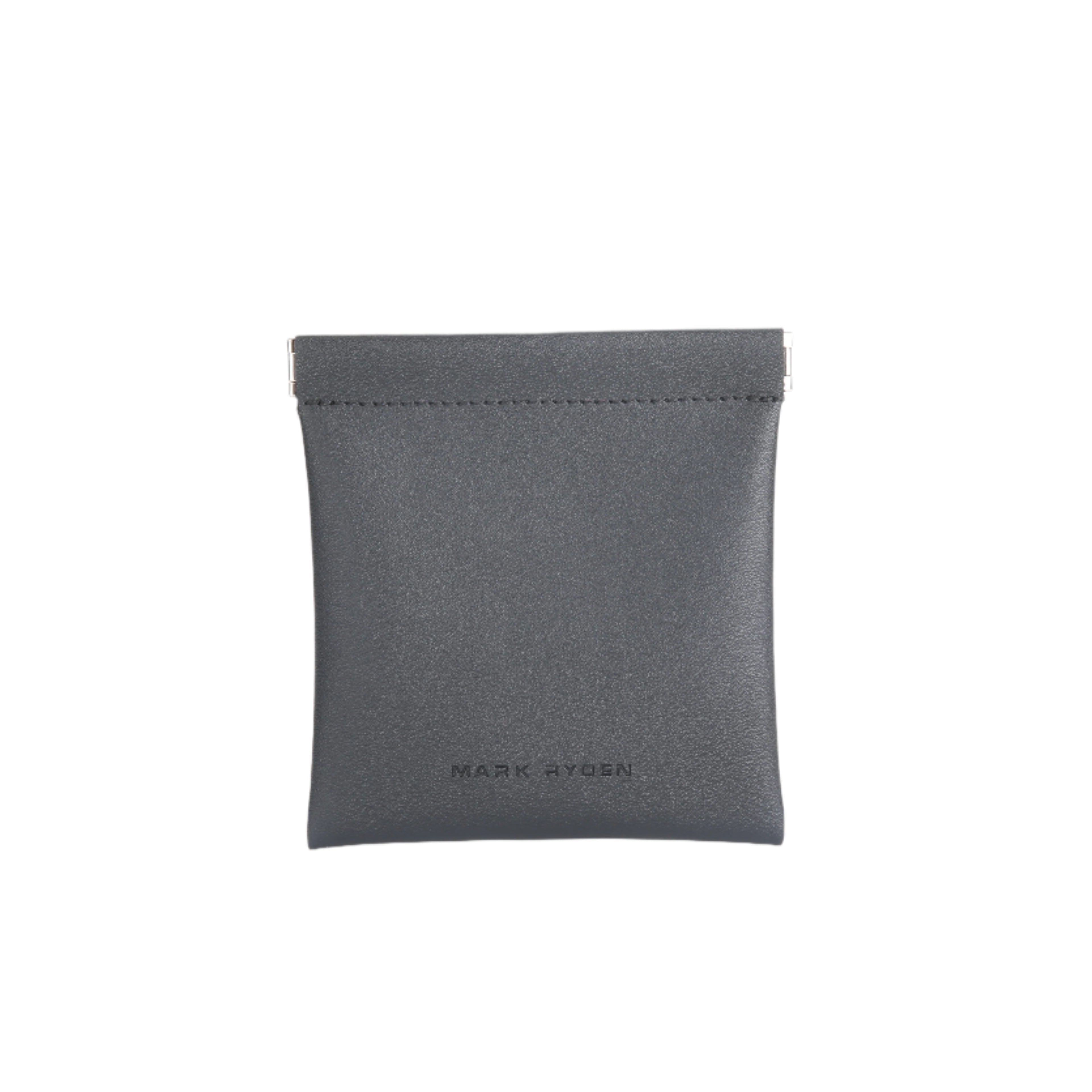 Mark Ryden dark gray leather coin pouch with secure closure - secure carry for valuables