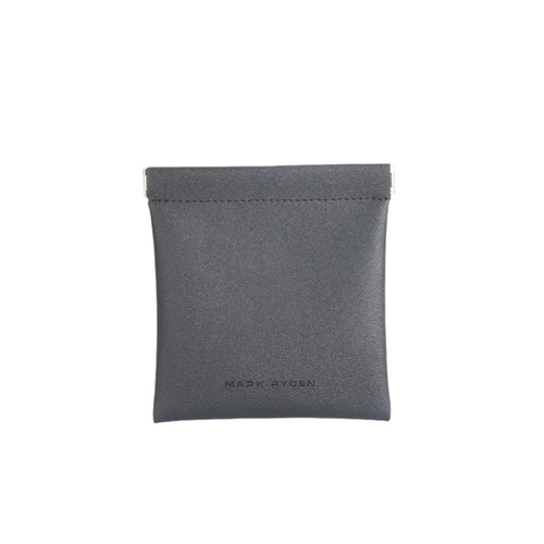 Mark Ryden dark gray leather coin pouch with secure closure - secure carry for valuables