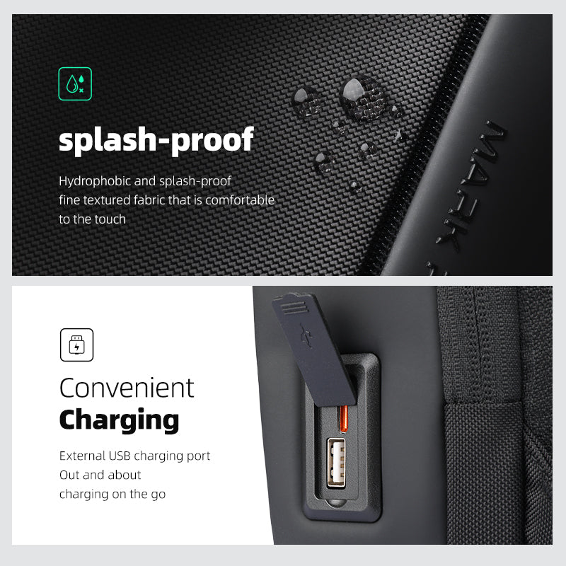 ChargeSling: RFID-Safe Chest Bag with USB Charging Port For Commute