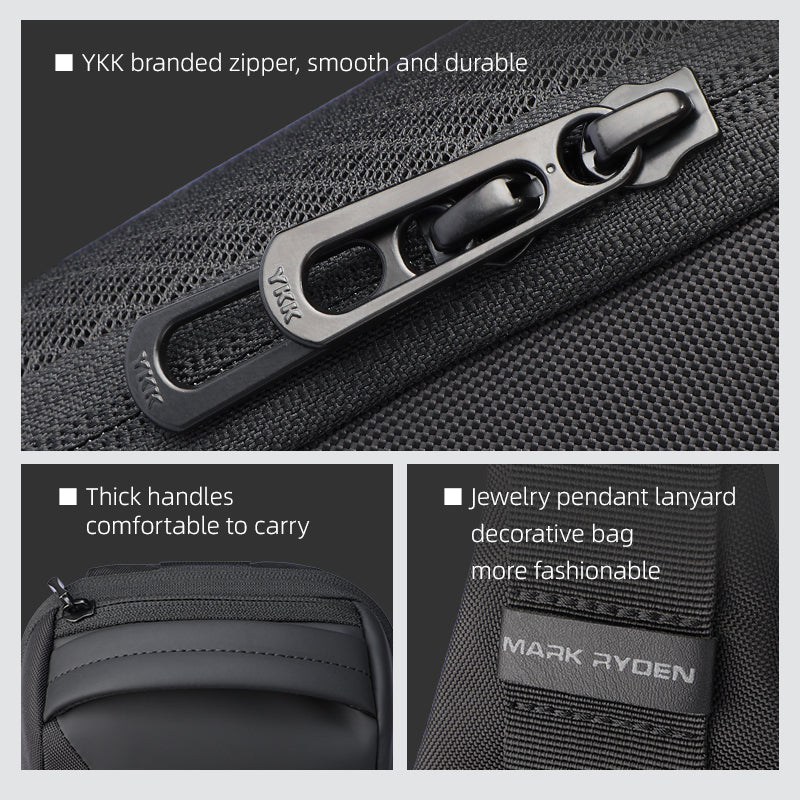 ChargeSling: RFID-Safe Chest Bag with USB Charging Port For Commute