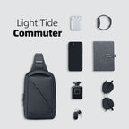 ChargeSling: RFID-Safe Chest Bag with USB Charging Port For Commute