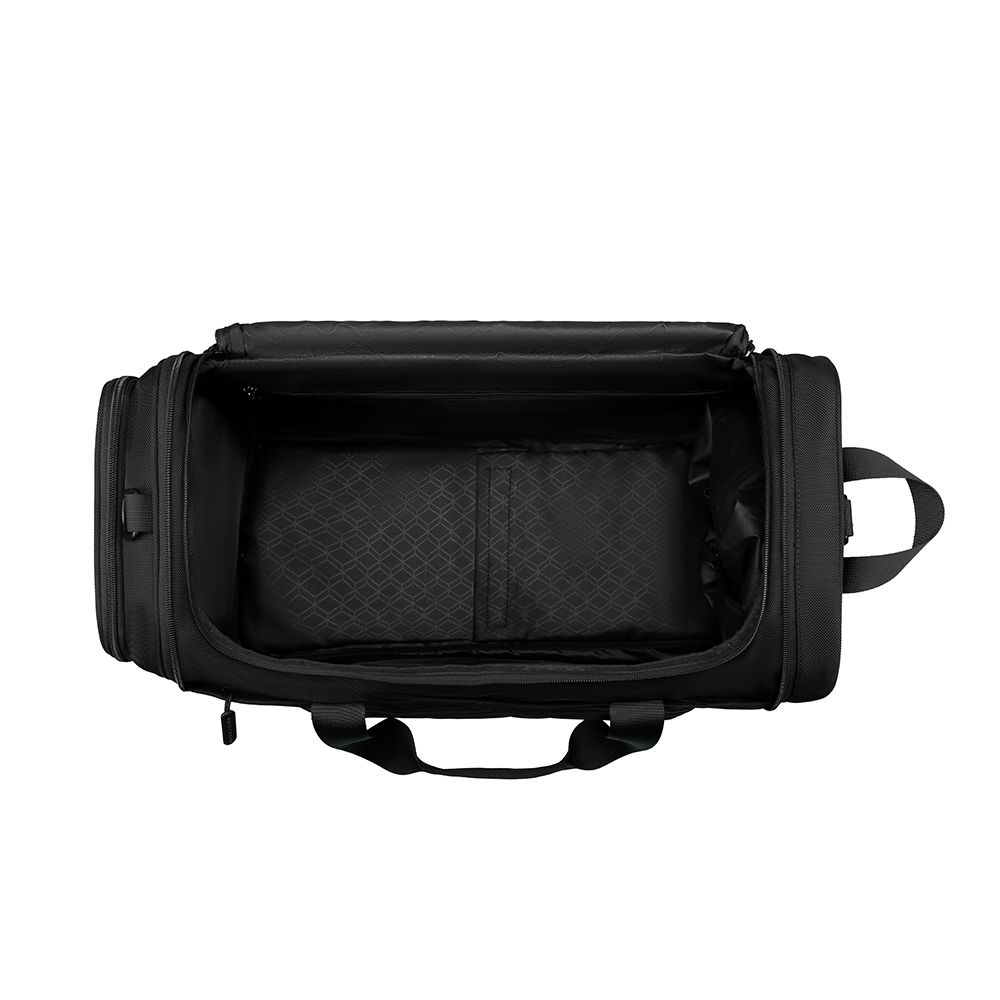 Black large-capacity travel gym handbag with spacious interior - MARKRYDEN