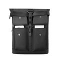 Black Zoll Rolltop anti - theft daily commute backpack with front pockets