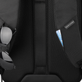 MarkRyden black rolltop backpack with sunglasses attachment, mesh back panel, anti-theft design