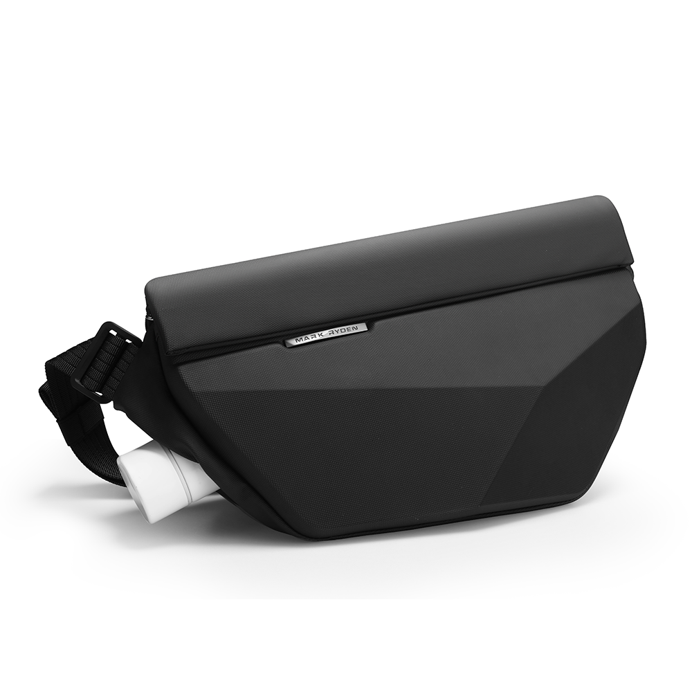 MarkRyden black waterproof scratch-resistant diamond crossbody bag with adjustable strap