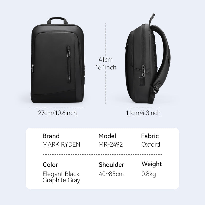 UrbanLite Pro: Mochila de viaje de negocios elegante y resistente al agua 