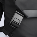 MARKRYDEN black anti-theft messenger bag buckle detail