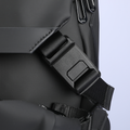 MarkRyden black backpack strap with secure buckle detail
