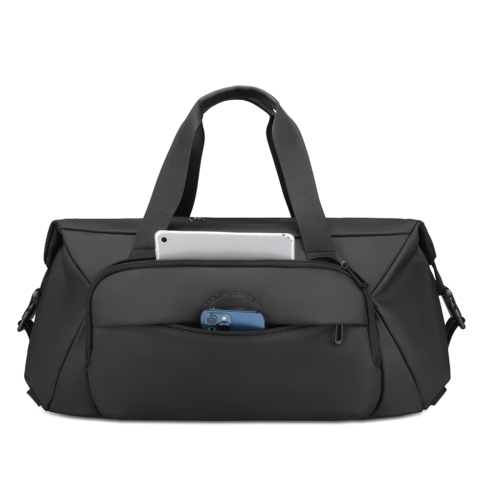 Markryden JourneyFlex black anti-theft travel bag with front pocket holding devices