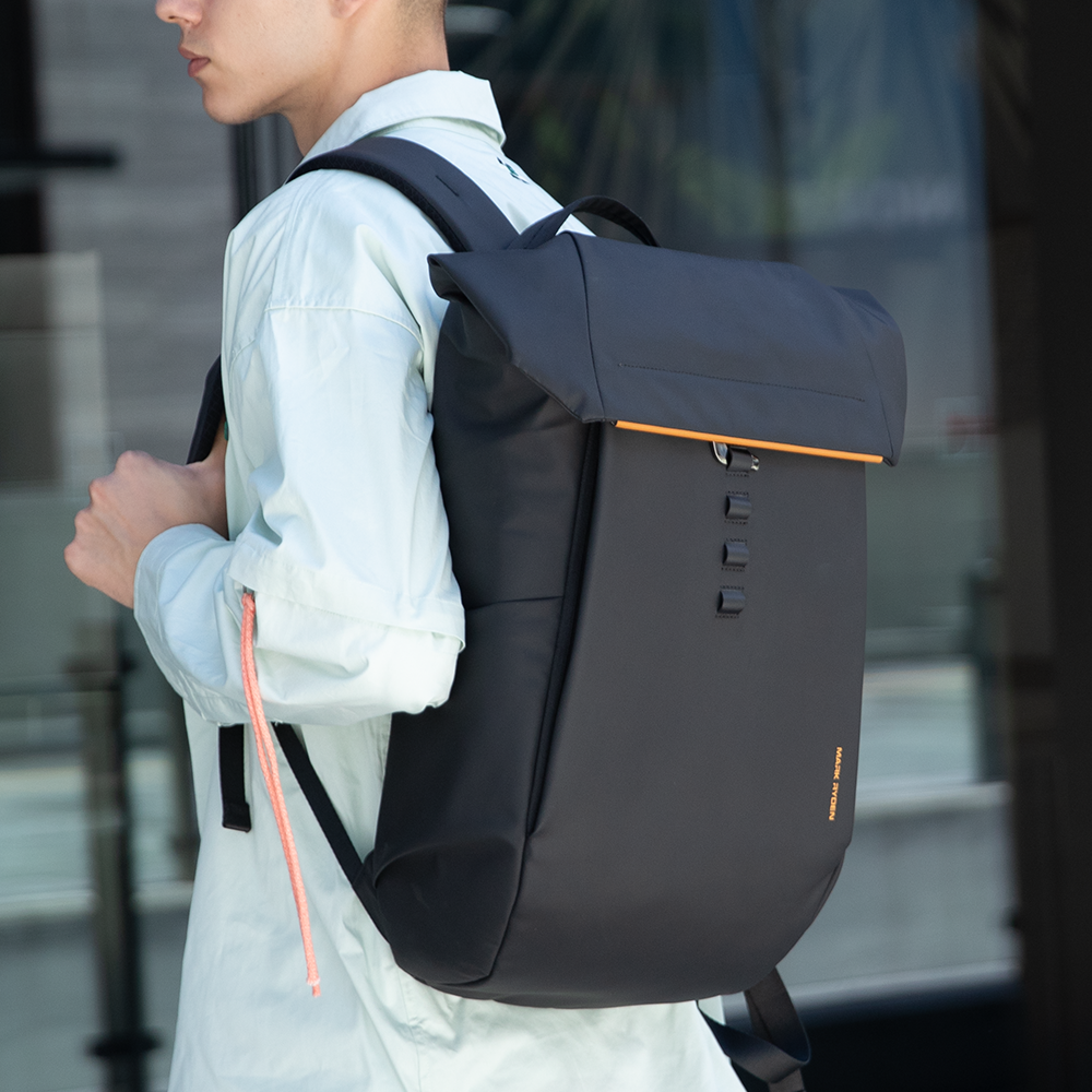 Markryden 28L multi-functional backpack with orange accents