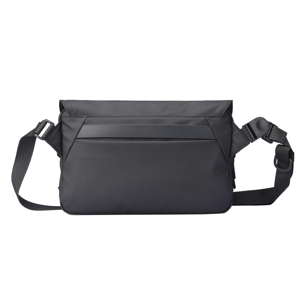 Dark gray GameFlow 500g Waterproof Switch Sling Bag with front pocket and adjustable strap, designed for urban gamers.