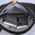 Markryden black leather waterproof scratch-resistant messenger bag interior