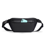 MarkRyden black waterproof crossbody bag with mint phone in pocket