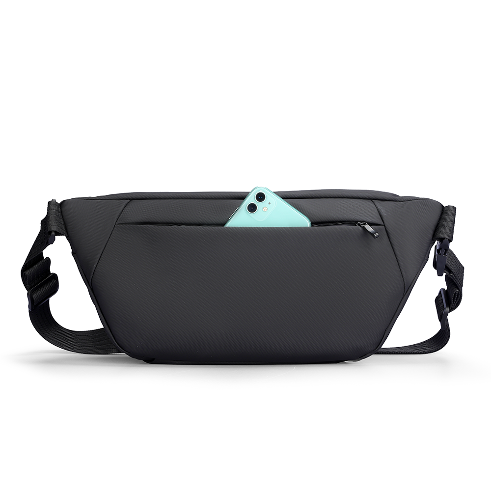 MARKRYDEN black waterproof crossbody bag with mint phone