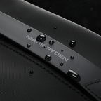 MarkRyden waterproof crossbody bag with water droplets showing durability