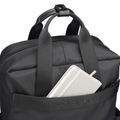 Mark Ryden BreezePack black anti-theft backpack with front pocket showing white item