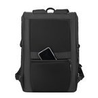 MARKRYDEN black multifunctional backpack with mesh pockets and phone