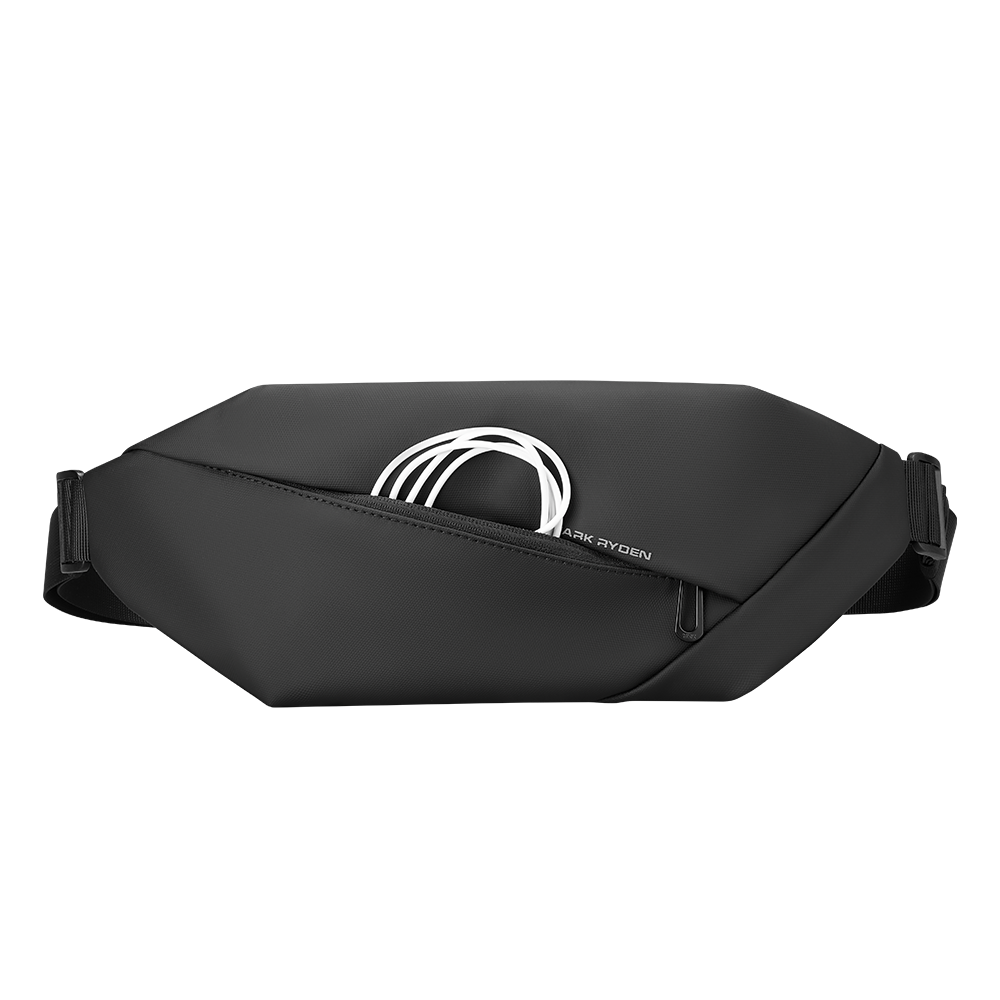MarkRyden MetroFlex black crossbody bag with zip pocket & cables