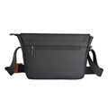 MARKRYDEN charcoal business casual crossbody bag with front zip pocket and adjustable strap