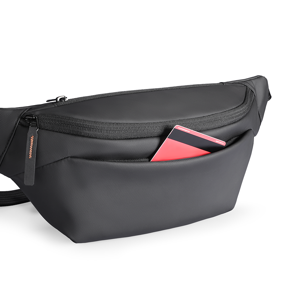 MarkRyden black anti-theft daily crossbody bag with zip pocket