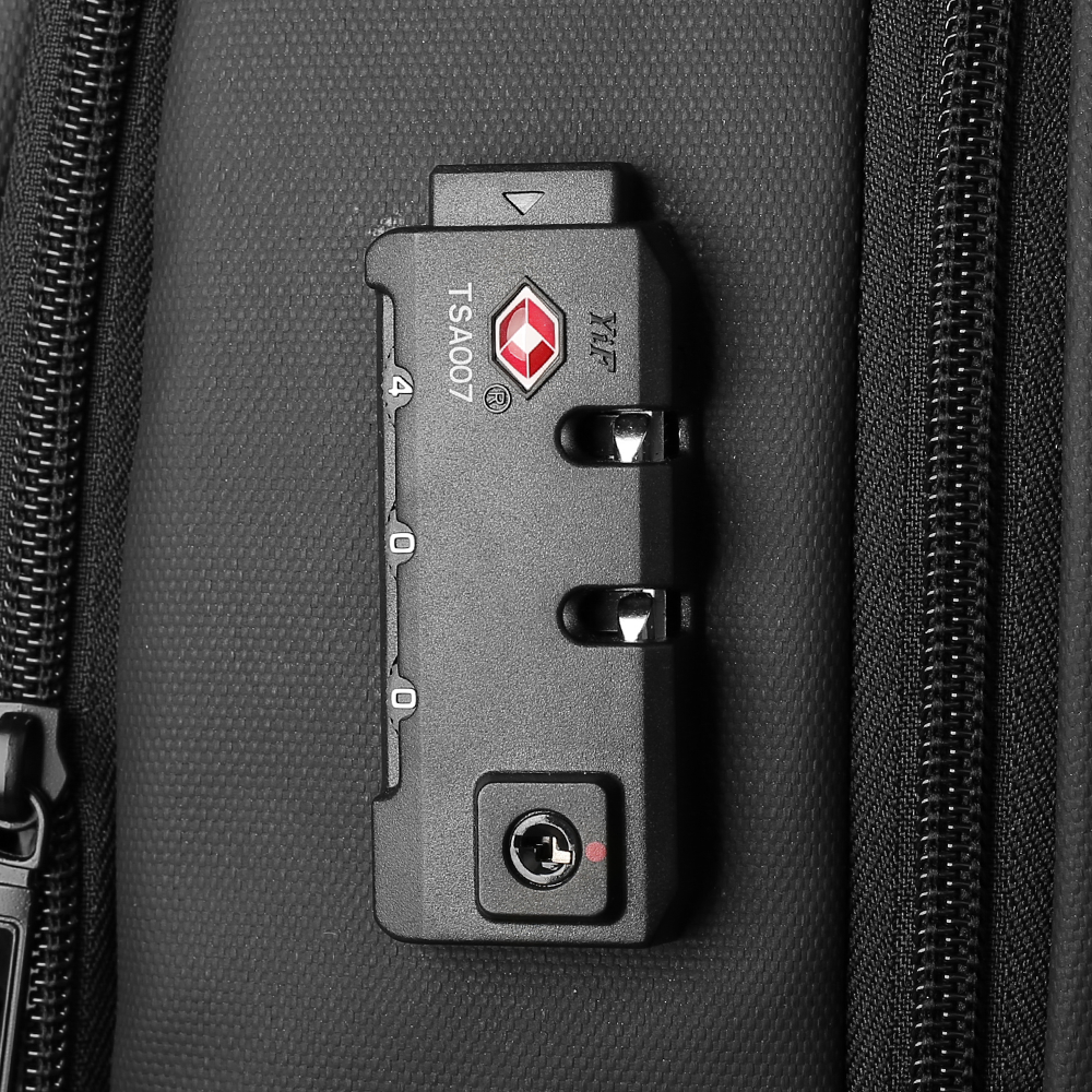 MarkRyden Mini Bastion anti-theft crossbody bag with TSA combination lock detail