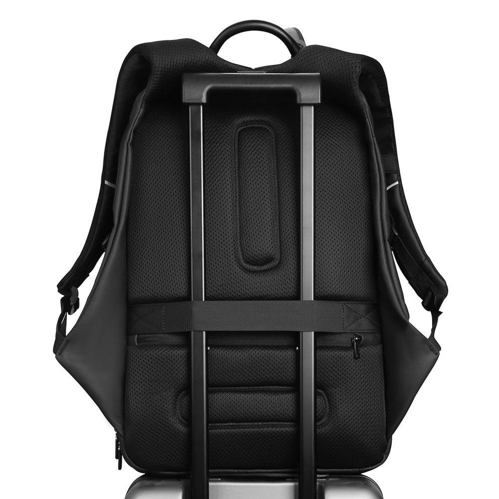 MarkRyden versatile spacious black anti-theft carry-on laptop backpack