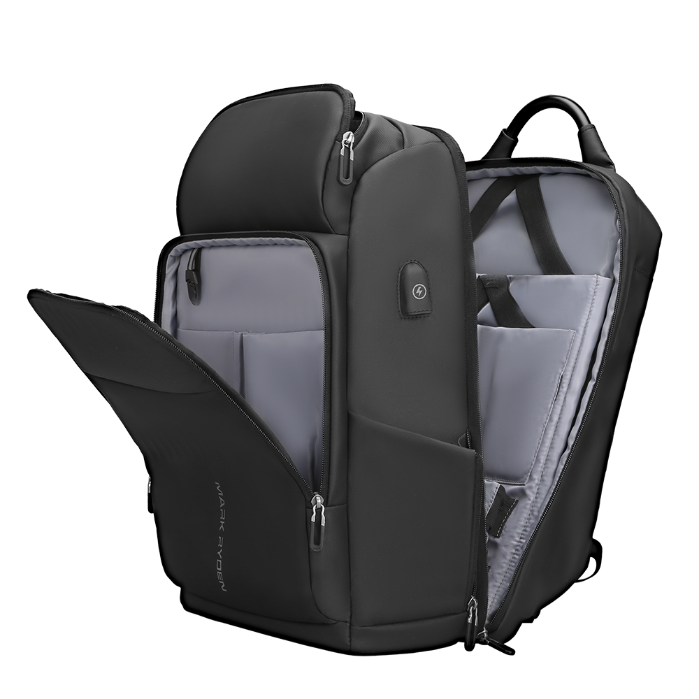 MarkRyden black anti-theft spacious carry-on laptop backpack