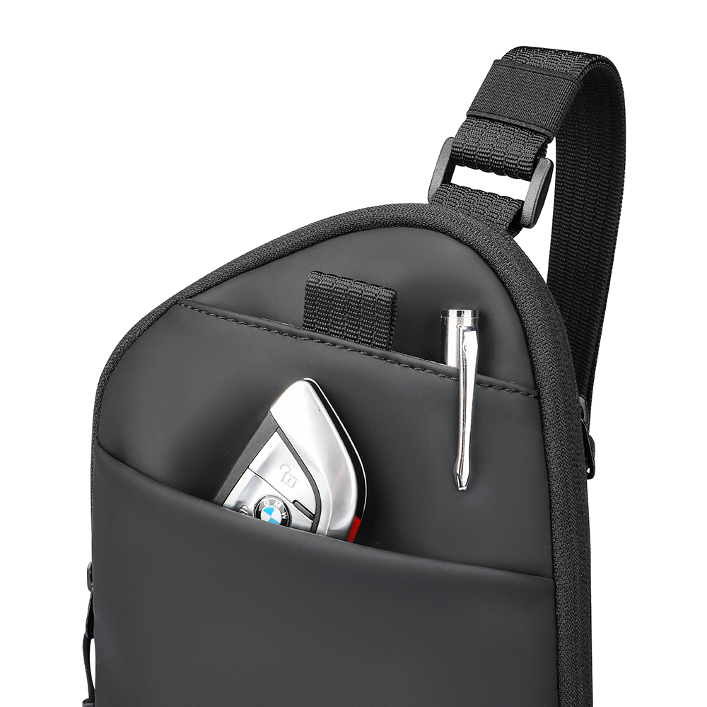 MarkRyden ProCarry black anti-theft business sling bag with car fob & pen