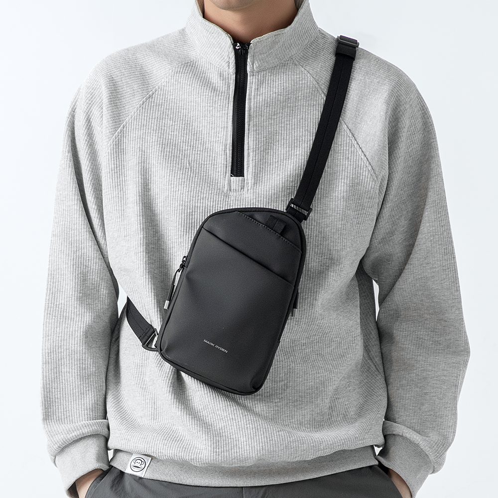 MarkRyden ProCarry black anti-theft sling bag on modern professional