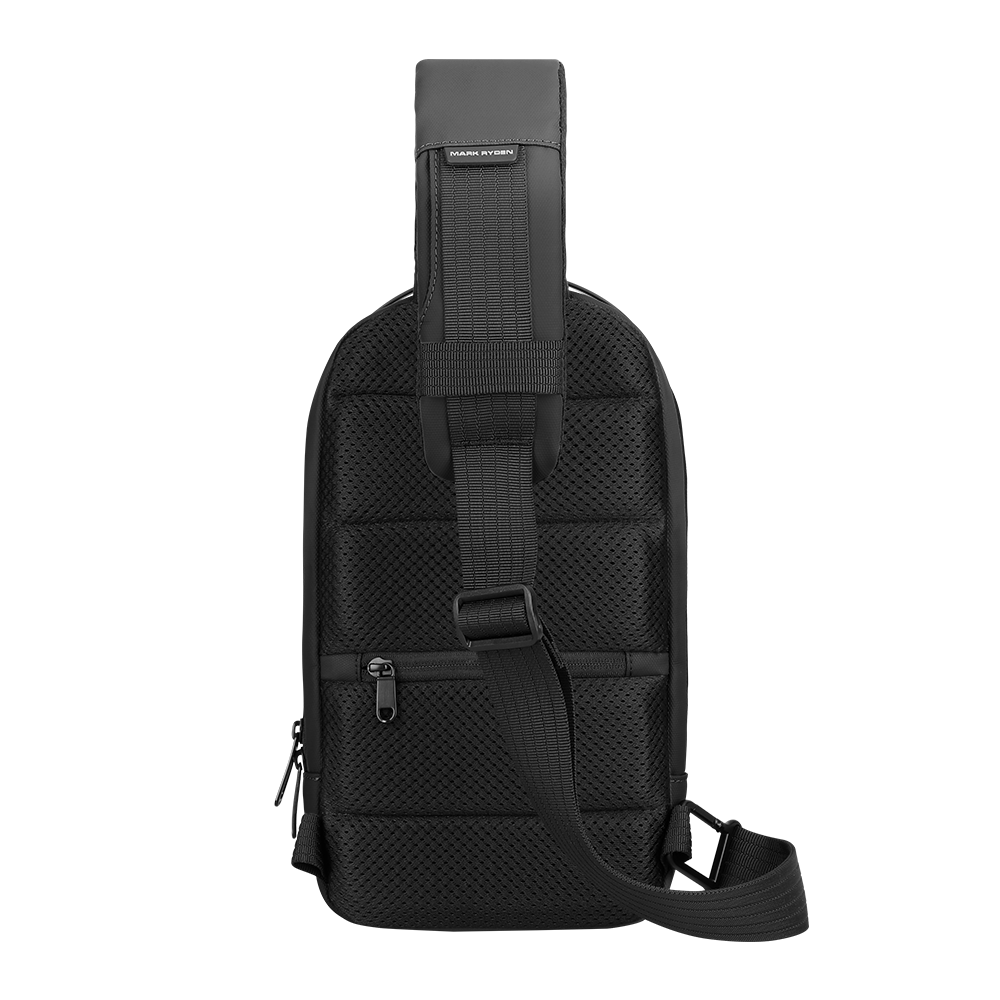 MarkRyden black sling bag with adjustable strap & hidden pockets