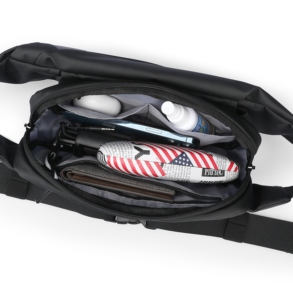 MarkRyden UrbanStride black crossbody bag with organized compartments