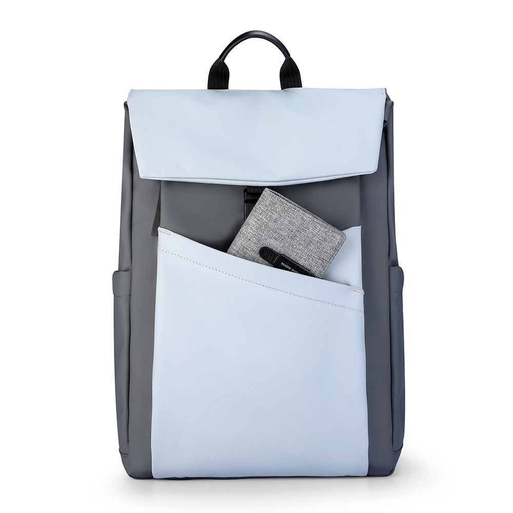 Urbanity: Elegante mochila gris con amplios compartimentos y diseño duradero. 