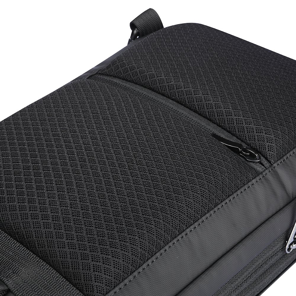 MarkRyden black textured high-capacity crossbody bag for urban commuting