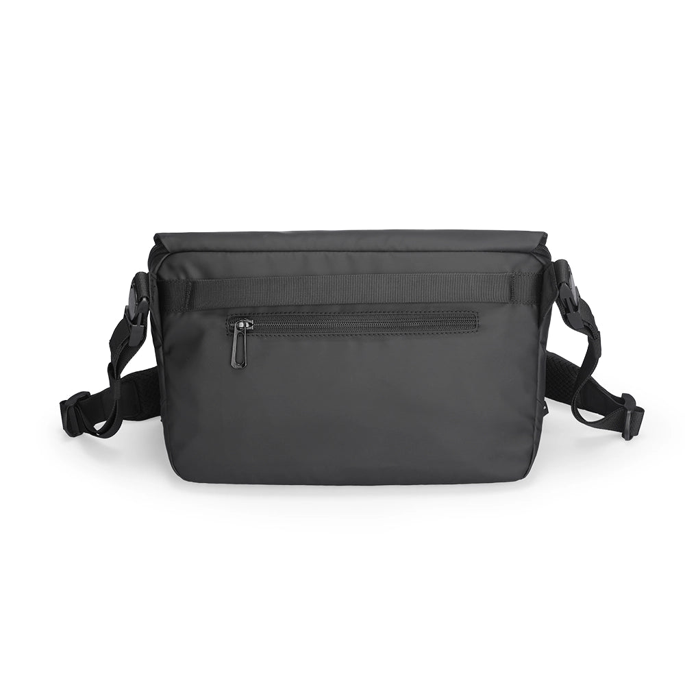 MarkRyden black leather waterproof multifunction messenger bag