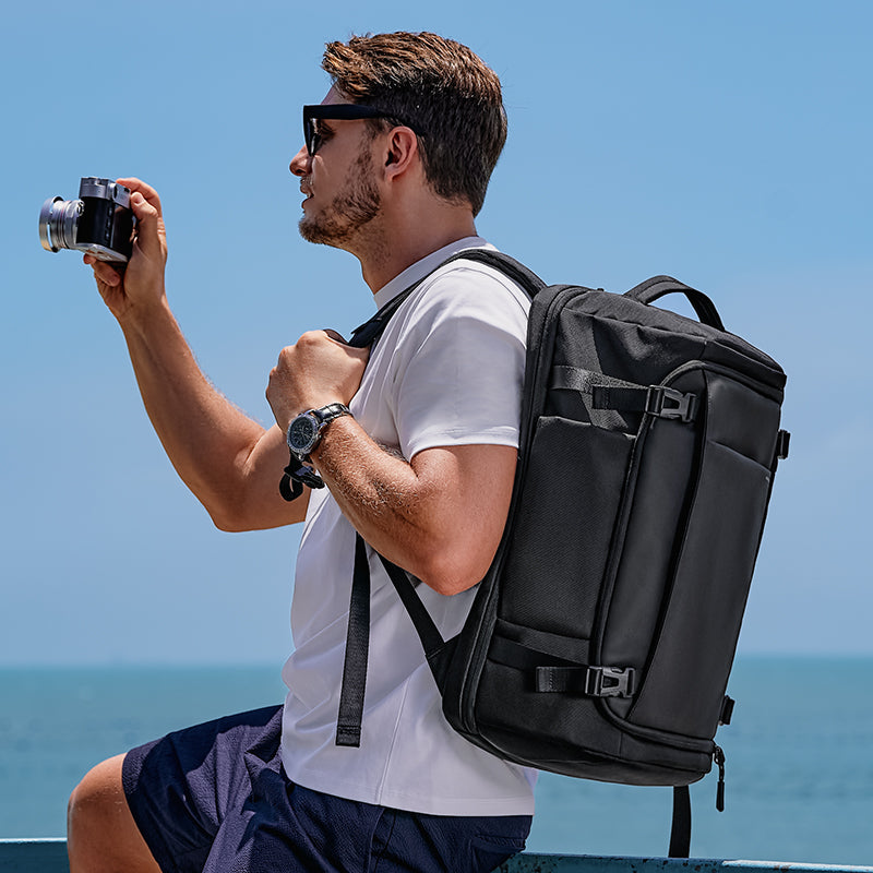 Aegis Fortress: All-Weather 38L Multi-Compartment Backpack For Travel