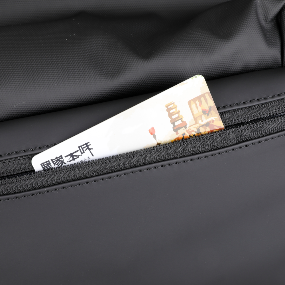 Peiano elegant black oxford waterproof crossbody bag zipper pocket