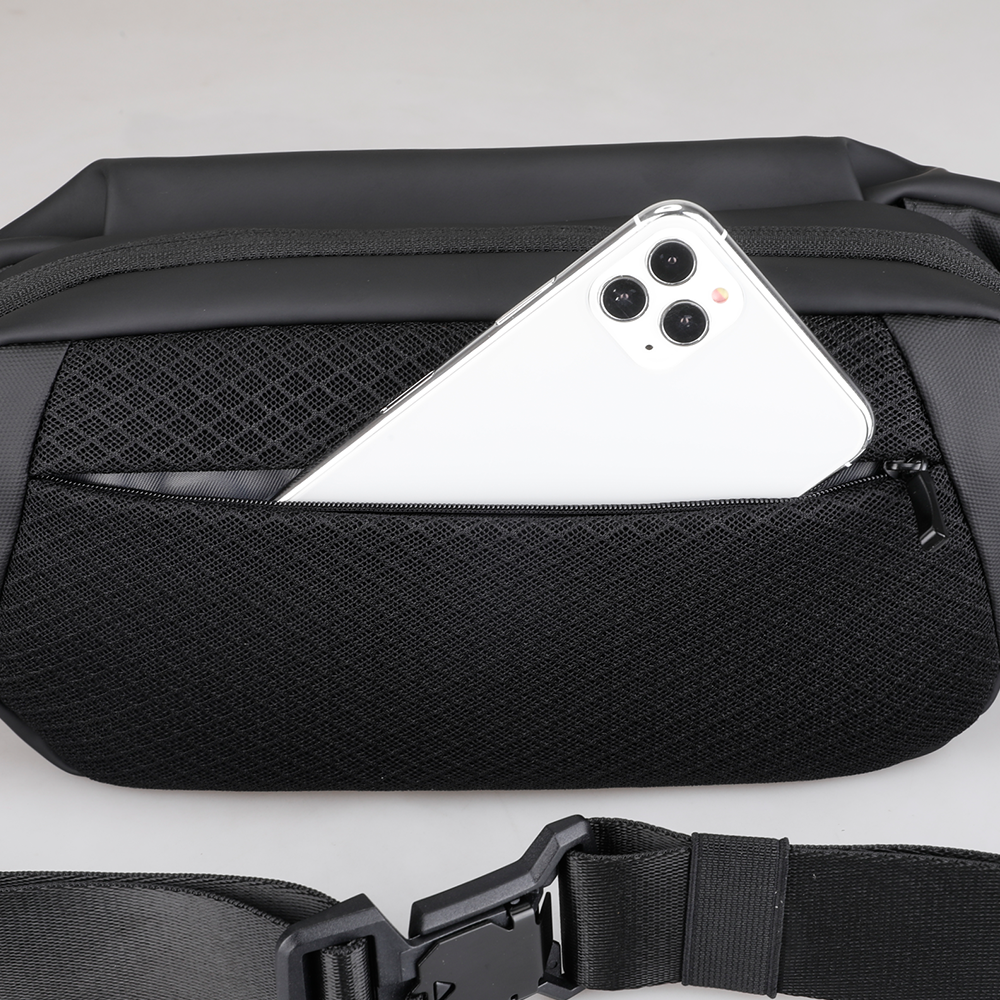 Elegant black oxford waterproof crossbody bag with phone pocket - MarkRyden