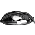Black leather anti-theft Fingon Ⅰ large capacity daily messenger bag with electronics inside