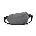 Fingon Ⅰ gray leather large capacity city commuter daily messenger bag with black adjustable straps and textured surface