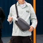 MarkRyden Fingon Ⅰ gray leather large capacity city commuter messenger bag