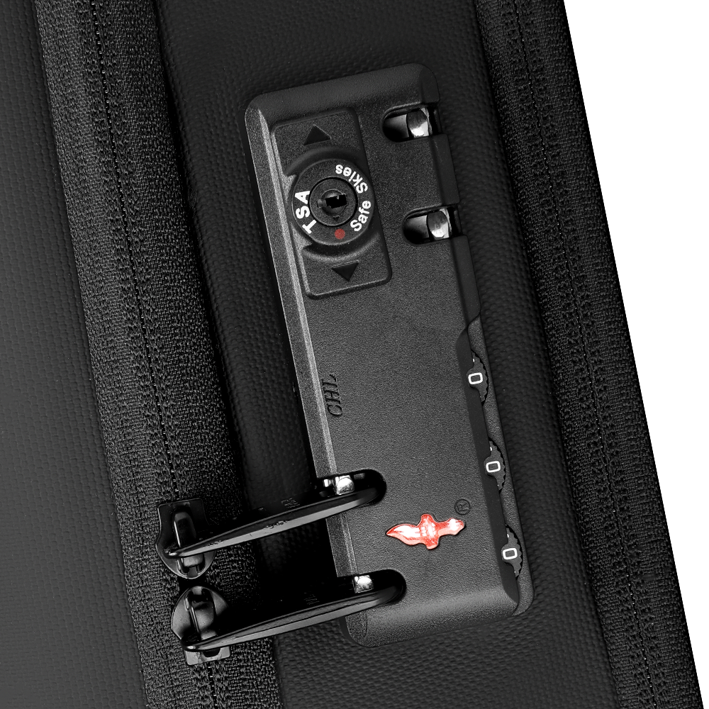 MarkRyden anti-theft backpack with TSA combination lock - black oxford material