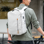 MARKRYDEN white city commuter laptop backpack with USB port for 17.3-inch laptops