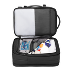 Markryden black expandable laptop backpack with organized compartments for travel