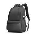 Softologic I dark gray water-repellent backpack with organized front zip pocket and USB charging port, perfectly sized for modern travelers by MARKRYDEN.